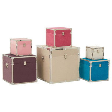 Orsina Carla Multicoloured Storage Trunks – Set of 6 Stackable Boxes
