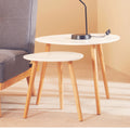 Orsina Nostra Nest of 2 Tables | White High Gloss & Natural Wood