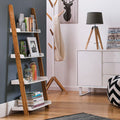 Orsina Nostra 4-Tier Ladder Shelf – Modern Wood and White Display Unit