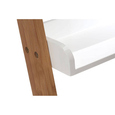 Orsina Nostra 4-Tier Ladder Shelf – Modern Wood and White Display Unit