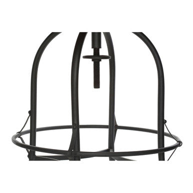 Orsina Round Side Table – Adjustable Fir Wood & Industrial Metal Base