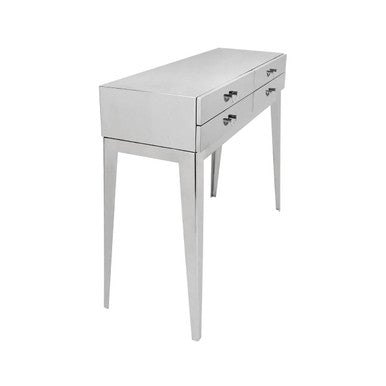 Orsina Lure Stainless Steel Console Table | Modern 4-Drawer Entryway Table