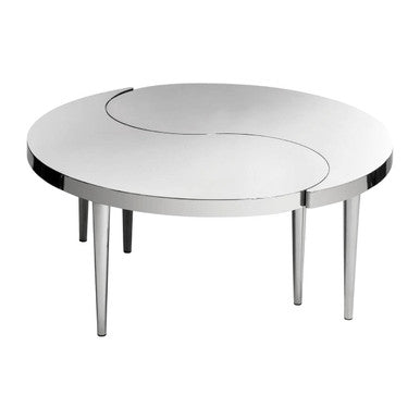 Orsina Lure Yin-Yang Stainless Steel Coffee Table – Modern Sculptural Design