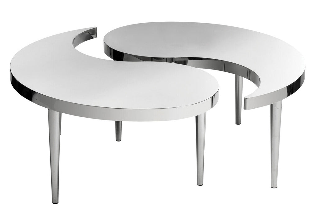 Orsina Lure Yin-Yang Stainless Steel Coffee Table – Modern Sculptural Design