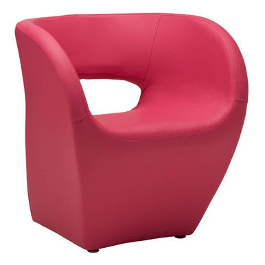 Orsina Aldo Hot Pink Faux Leather Armchair – Modern Accent Chair