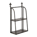 Orsina 2-Tier Black Metal Wall Mountable Shelf Unit | Industrial Decor
