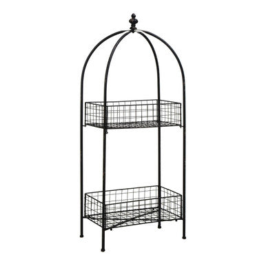 Orsina New York Loft 2 Tier Stand – Industrial Black Storage Shelf