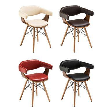 Orsina Parkar Brown Faux Leather and Beech Wood Accent Chair