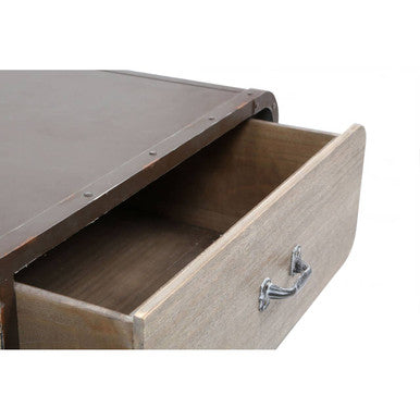 Orsina Village Loft 2-Drawer Coffee Table – Rustic Wood Storage Table