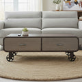 Orsina Village Loft 2-Drawer Coffee Table – Rustic Wood Storage Table