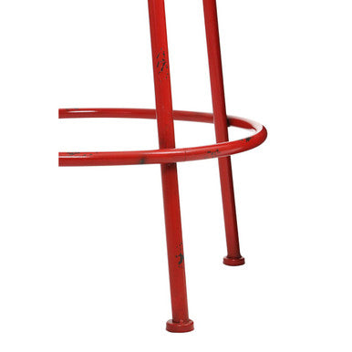Orsina Artisan Red Metal Stool – Industrial Modern Kitchen Seating