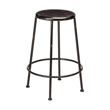 Orsina Artisan Black Metal Bar Stool | Industrial Kitchen Counter Seating