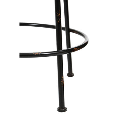 Orsina Artisan Black Metal Bar Stool | Industrial Kitchen Counter Seating