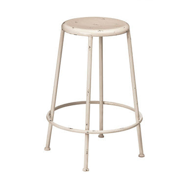 Orsina Artisan Cream Metal Bar Stool | Modern Kitchen Breakfast Seating