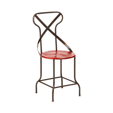Orsina Red Metal Dining Chair – Industrial Cafe Style Seating