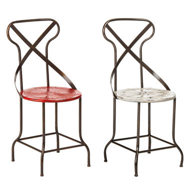 Orsina Red Metal Dining Chair – Industrial Cafe Style Seating