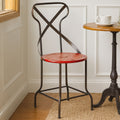 Orsina Red Metal Dining Chair – Industrial Cafe Style Seating