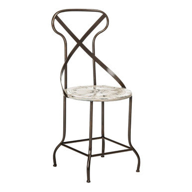 Orsina Artisan Cream Metal Dining Chair – Modern Industrial Seating