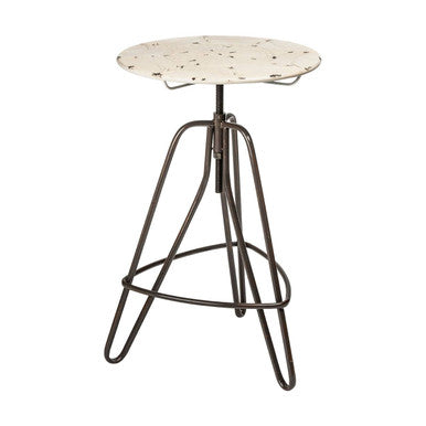 Orsina Artisan Cream Metal Bar Table – Adjustable Craftsman Style