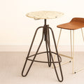 Orsina Artisan Cream Metal Bar Table – Adjustable Craftsman Style
