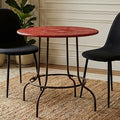Orsina Artisan Red Metal Side Table – Distressed Craftsman Accent Table