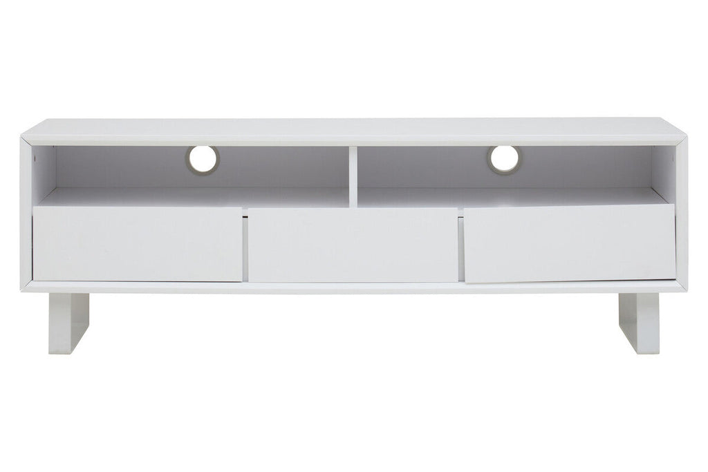 Orsina Moritz White High Gloss Media Cabinet – Modern 3-Drawer Console