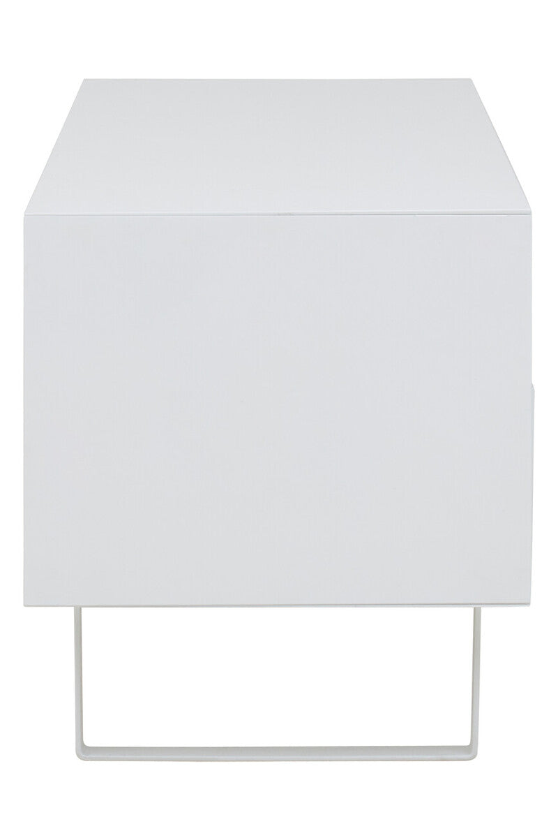 Orsina Moritz White High Gloss Media Cabinet – Modern 3-Drawer Console