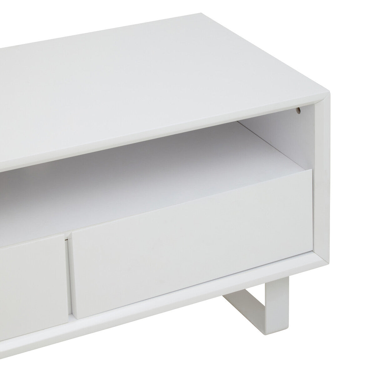 Orsina Moritz White High Gloss Media Cabinet – Modern 3-Drawer Console