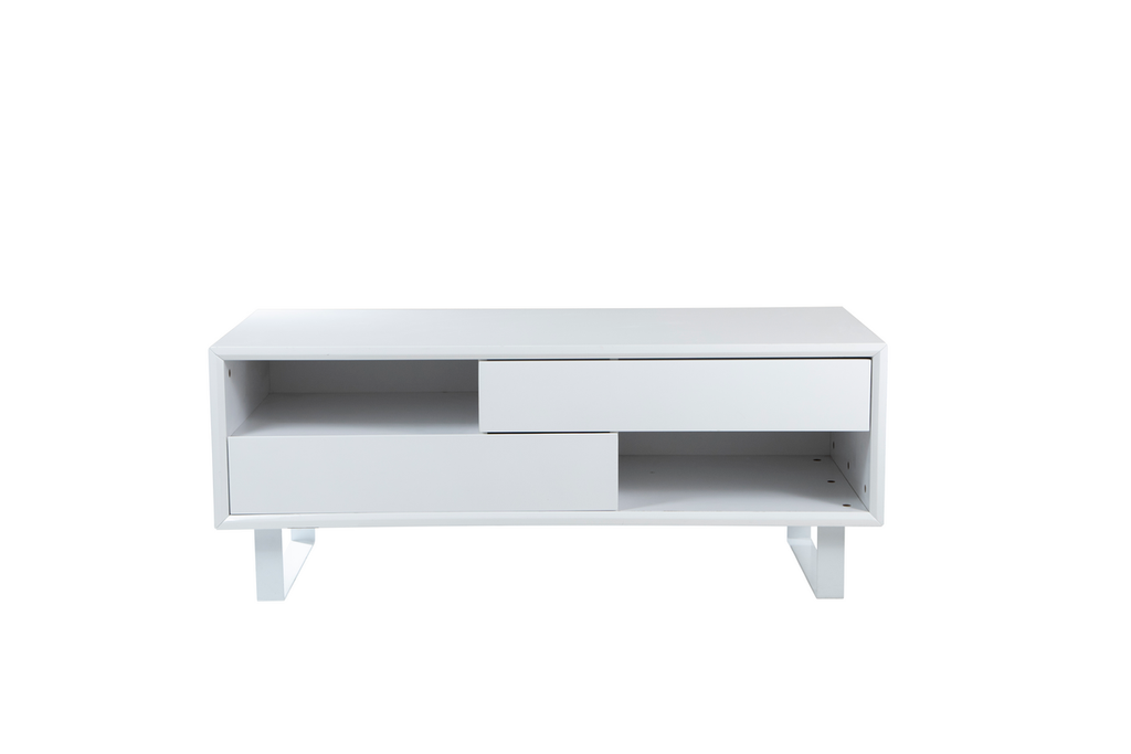 Orsina Moritz White High Gloss Coffee Table with 2 Storage Drawers