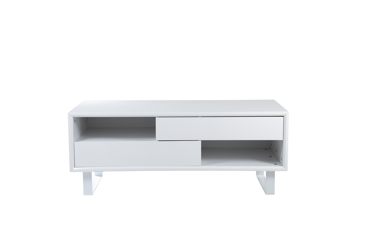 Orsina Moritz White High Gloss Coffee Table with 2 Storage Drawers