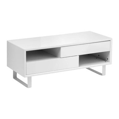 Orsina Moritz White High Gloss Coffee Table with 2 Storage Drawers