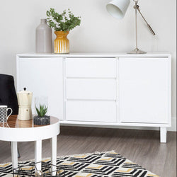Orsina Moritz White High Gloss Sideboard – Modern Storage Cabinet