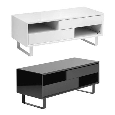 Orsina Moritz Black High Gloss Coffee Table with 2 Storage Drawers