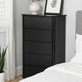 Orsina Moritz Black High Gloss 5 Drawer Chest – Modern Vertical Dresser