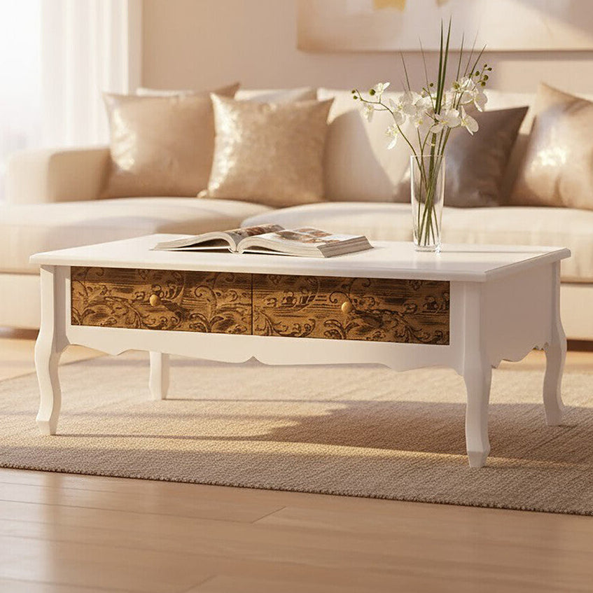 Orsina Bali Coffee Table – White Engineered Wood Living Room Table