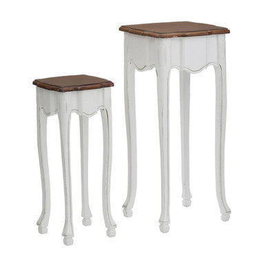 Orsina Serena Accent Tables – Set of 2 Modern Brown Wood Side Tables