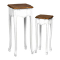 Orsina Serena Accent Tables – Set of 2 Modern Brown Wood Side Tables