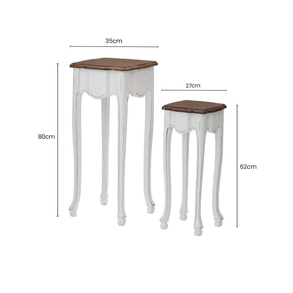 Orsina Serena Accent Tables – Set of 2 Modern Brown Wood Side Tables