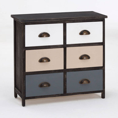 Orsina Urban Loft 6-Drawer Chest – Rustic Wood Industrial Dresser