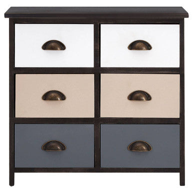 Orsina Urban Loft 6-Drawer Chest – Rustic Wood Industrial Dresser
