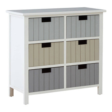 Orsina New England White 6-Drawer Chest – Coastal Bedroom Dresser