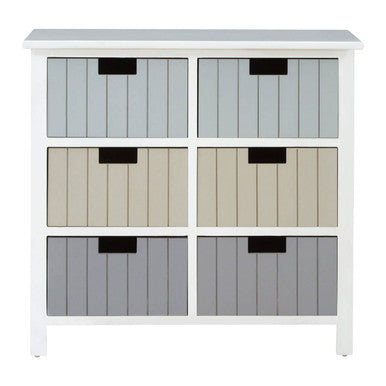 Orsina New England White 6-Drawer Chest – Coastal Bedroom Dresser