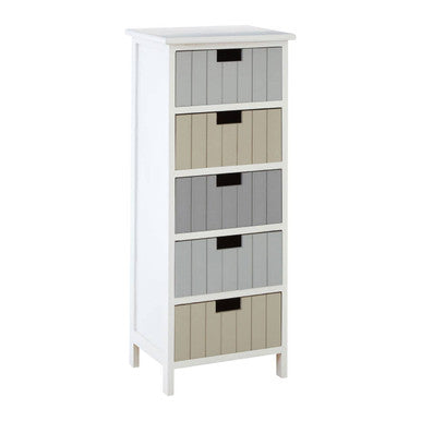 Orsina New England White 5-Drawer Chest | Coastal Bedroom Dresser