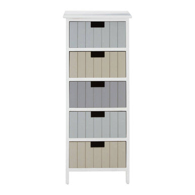 Orsina New England White 5-Drawer Chest | Coastal Bedroom Dresser