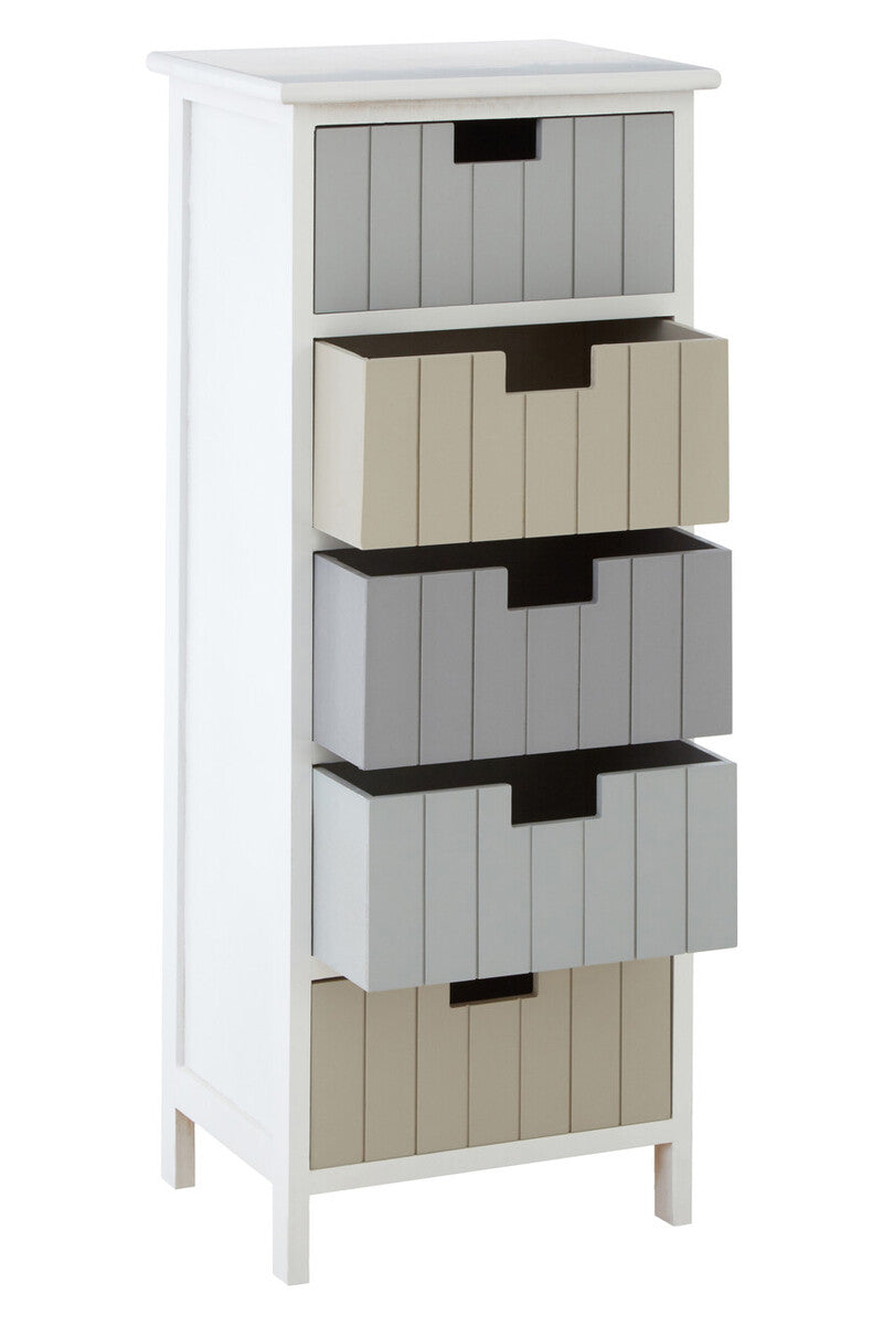 Orsina New England White 5-Drawer Chest | Coastal Bedroom Dresser