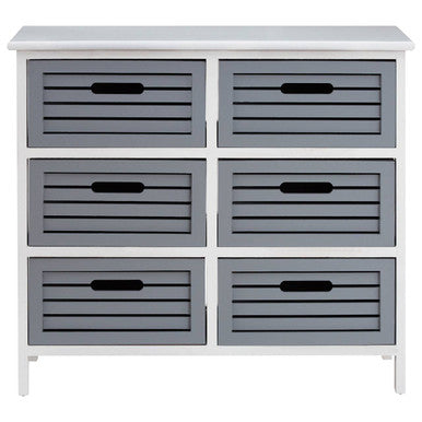 Orsina Vermont 6 Drawer Chest – Modern Grey and White Storage Unit