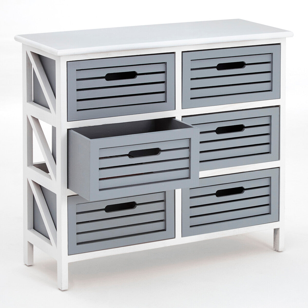 Orsina Vermont 6 Drawer Chest – Modern Grey and White Storage Unit