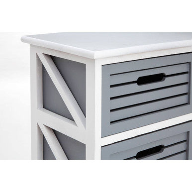 Orsina Vermont 6 Drawer Chest – Modern Grey and White Storage Unit