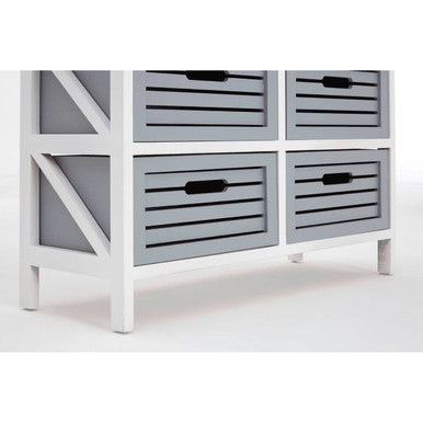 Orsina Vermont 6 Drawer Chest – Modern Grey and White Storage Unit