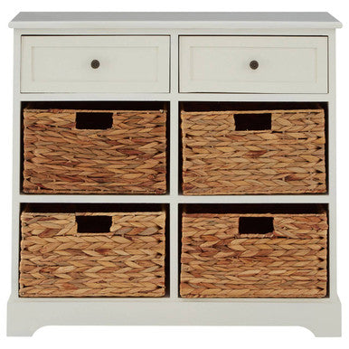 Orsina Vermont Ivory 2 Drawer 4 Basket Storage Cabinet – Painted Wood